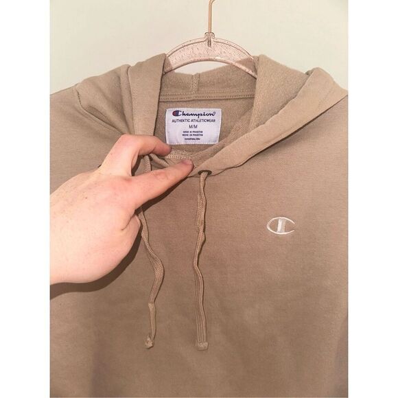 Champion women's Light brown Cropped Hoodie M - Picture 3 of 4